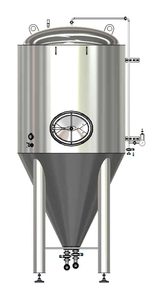 CCTM-800A2 Modular cylindrically-conical fermentation tank, 3.0 bar, 800/1011 L CCTM A2 001 1000x500 - CCTM-800A2 Modular cylindrically-conical fermentation tank, 3.0 bar, 800/1011 L - a2, a2sets