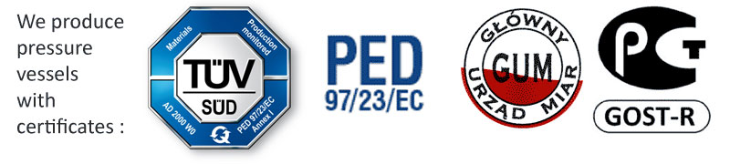 CCT-2500C Cylindrically-conical fermentation tank CLASSIC, 3.0 bar, insulated, 2500/2730L Certificate options banner 1 - CCT-2500C Cylindrically-conical fermentation tank CLASSIC, 3.0 bar, insulated, 2500/2730L - ccti, cmti, classic