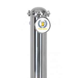 BTM-CRL-C : Chromový medailon (nápojový štítek) s LED podsvícením pro výdejní stojany Classic (navařený na stojanu)