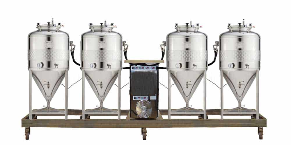 Kompaktní fermentační jednotky s nezávislým systémem chlazení a zjednodušenými válcovými kónickými fermentory CCT-SHP