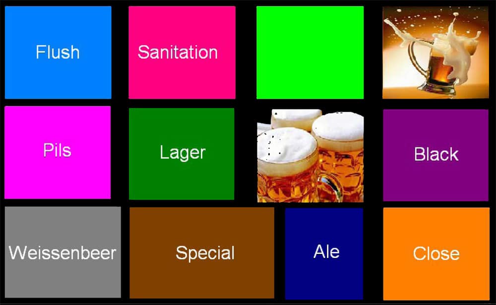 Πίνακας ελέγχου Brewhouse - επιλογή τύπου μπύρας