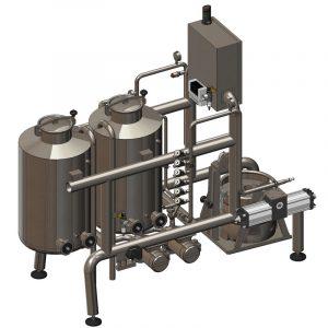 KCA-20DAR : Machine voor het volautomatisch spoelen en vullen van roestvrijstalen vaten 8-20 vaten/uur (met twee tanks voor chemische oplossingen)