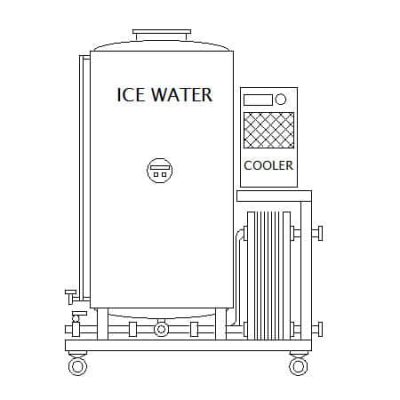 WCU-800 Compact wort cooling and aeration unit with the cold water tank 800 L