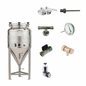 CCT-SHP-100DE : Cylindrically-conical fermentation-maturation tank 100/120 liters 2.5 bar (simplified fermenter)