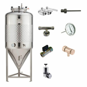 CCT-SHP-500DE : Cylindrically-conical fermentation-maturation tank 500/625 liters 2.5 bar (simplified fermenter)