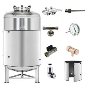 FMT-SLP-1000H : Round-bottom tank, non-insulated, cooled by liquid, 1000/1150 liters 1.2 bar (simplified fermenter)