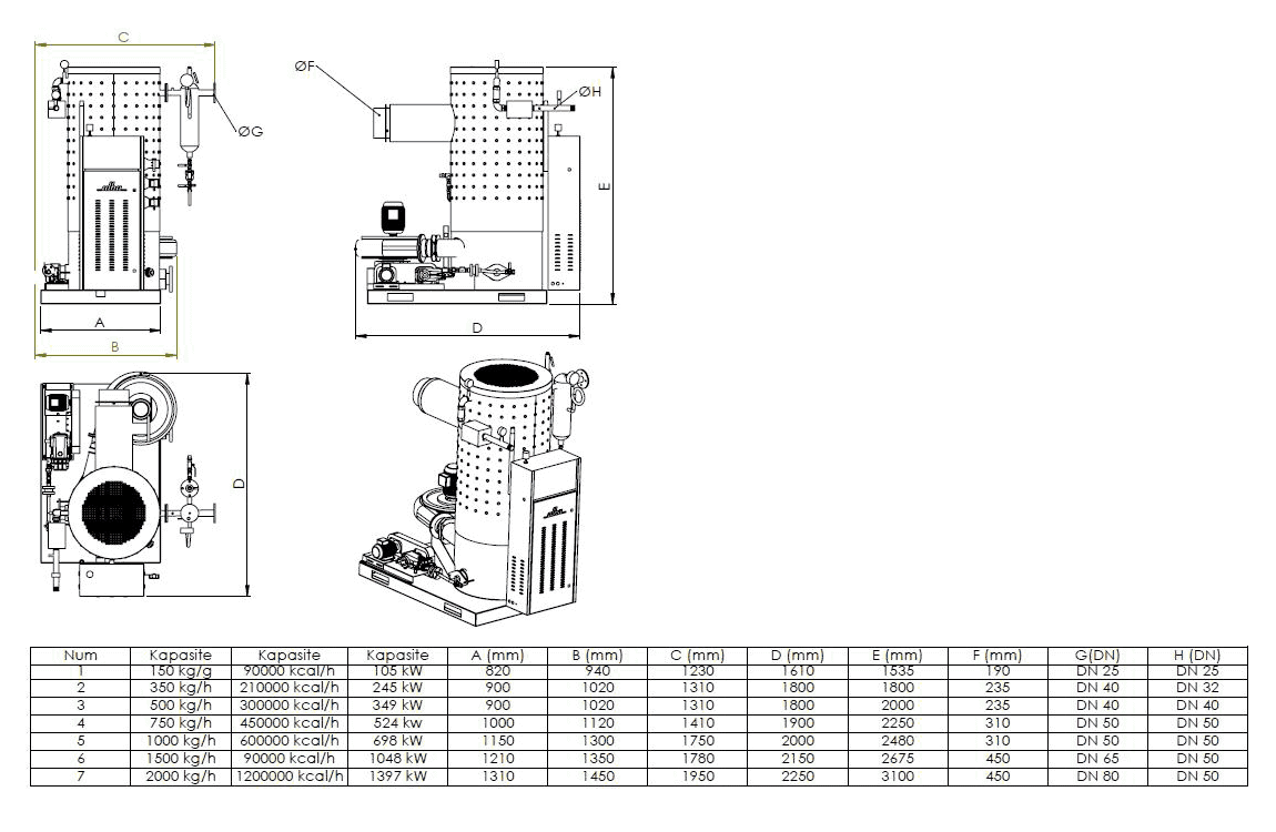 ALBA Gas steam-generators - dimensions