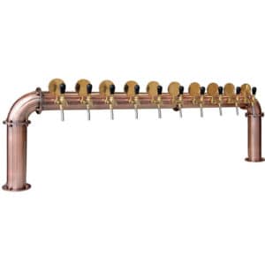 BDT-BR10V Beer dispense tower with ten beer taps - copper design