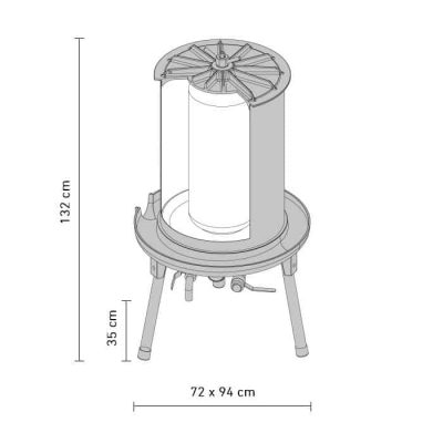 HAP-180S Hydraulic fruit press - dimensions