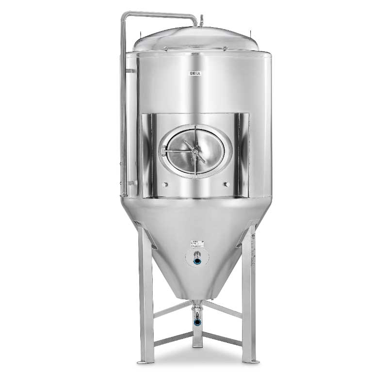 Universal cylindrically-conical fermentor with capacity of 1200L / 3.0bar