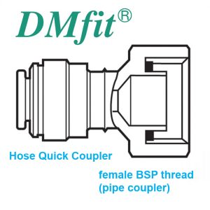 DMA-G12FB-H060 : DMfit quick coupler/adapter : BSPP 1/2″ female thread (brass) | hose (flexi pipe) D=6.0mm (1/4″), AFAB0407F