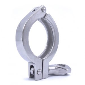 TCCL-DN32: Kraftig klemme (maks. 10 bar) til TriClamp-tilslutningssystem DIN 32676 | rør DN32 (5/4″) | Flange (klemmehulsdiameter) OD=50.5 mm