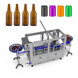 Automatic counterpressure filling and capping machine for glass bottles and aluminium cans (up to 850 bph)