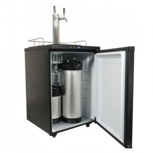 KGR-2TKLX : Kegerator Kegland Series X – Compact refrigerator for 4 kegs, beer dispense tower with two taps (KegLand KL18181)