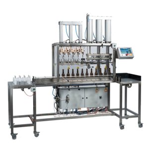 USAF6-1200 : Semi-automatic counter-pressure bottle/cans filling machine (up to 1200 pcs per hour)