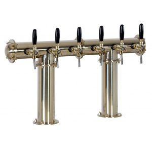 BDT-CT6TTAU-EGS : Beverage dispense tower Classic-TT (gold design) with 6 Aurora taps and standard medailons