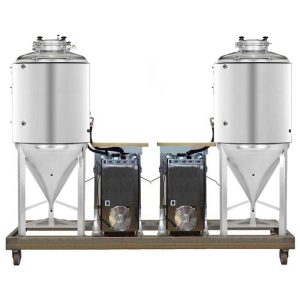 FUIC-SLP2C-2x1000CCT : Compact fermentation unit 2×1000/1200 liters 1.2 bar