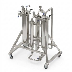 MFS-2B2C : Mechanická univerzálna filtračná / mikrofiltračná stanica s 2 vreckovými filtrami a 2 sviečkovými filtrami (až 800 l/h)