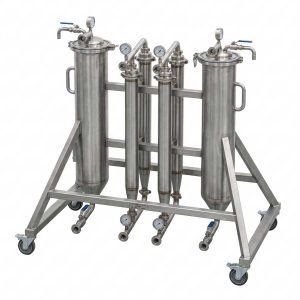 MFS-2B4C : Mechanická univerzálna filtračná / mikrofiltračná stanica s 2 vreckovými filtrami a 4 sviečkovými filtrami (až 1200 l/h)