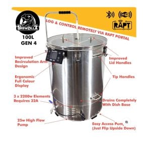 BHBZ-100L4 : Compact wort brew machine – BrewZilla Robobrew 100L GEN 4 (KegLand KL27465)