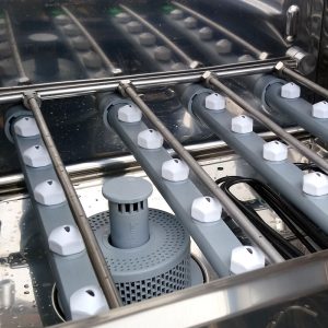 BWM-GS190 : Automatic bottle washer for 20 bottles from inside and outside with hot water 57°C and detergent (up to 190 bottles/hour)