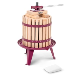 MFP-12W : Manual fruit press 12L with wooden basket and 1 textile filter bag