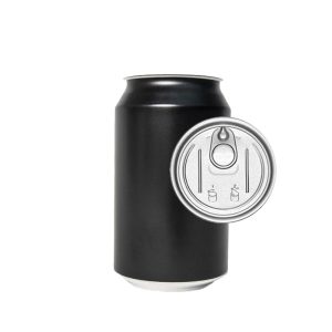 ACN33B-150 : Aluminium Can For Drinks 330 ml, black, with CDL202 lid, without the foil – set of 150 pcs with lids (in the carton box)