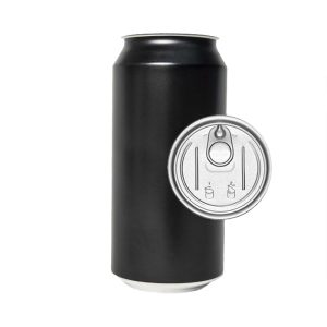 ACN50B-100 : Aluminium Can For Drinks 500 ml, black, with CDL202 lid, without the foil – set of 100 pcs with lids (in the carton box)