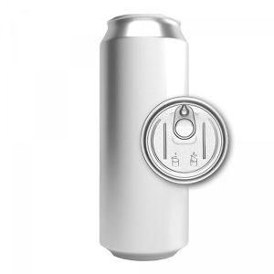 ACN50N-100 : Aluminium Can For Drinks 500 ml STANDARD, silver with CDL202 lid, without the foil – set of 100 pcs with lids (in the carton box)