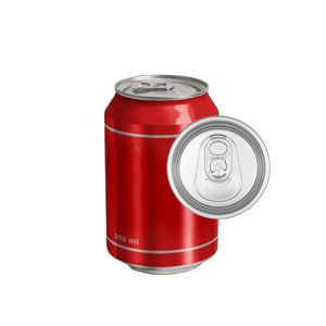 ACS33N-150 : Aluminium Can For Drinks 330 ml, silver with CDL202 lid, sleeved with the advertise foil – set of 150 pcs with lids (in the carton box)