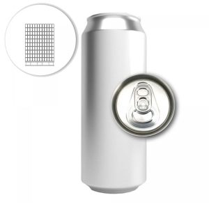 ACN50N-4320 : Aluminium Can For Drinks 500 ml STANDARD, silver, with CDL/B64/202 lid, without the foil – set of 4320 pcs with lids (full pallet)