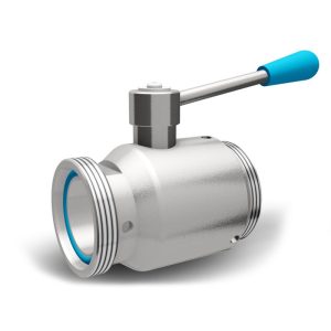 BVB-SUMM32 : Ball valve DN32 (full-flow) with connections : Sanitary screw union / male | Sanitary screw union / male (DIN 11851), stainless steel / B-design