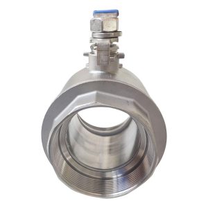 BVK-F2BSP-300 : Ball valve 3″F (2-piece, dismountable, full-flow) with connections 2x BSP 3″ internal thread, stainless steel, K-design