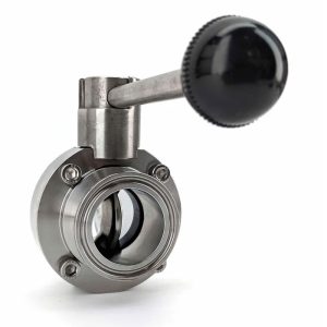 DVK-2TC25 : Disc (butterfly) valve DN25/50.5mm with connections TriClamp / TriClamp (DIN 32676), stainless steel / K-design