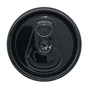 CDL202BSA-100 : Aluminium CDL202 lids with the small aperture for aluminium cans, silver black – set of 100 pcs