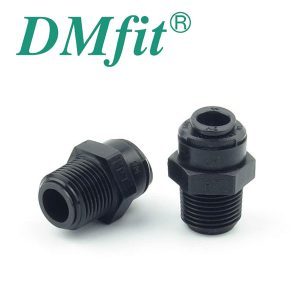 DMA-T14M-H060 : DMfit quick coupler/adapter : BSPT 1/4″ male thread | hose (flexi pipe) D=6.0mm (1/4″), AMC0604M