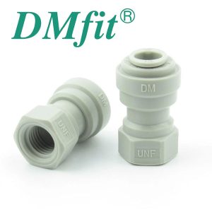 DMA-U716F-H80 : DMfit quick coupler/adapter : UNF 7/16″ female thread | hose (flexi pipe) D=8.0mm (5/16″) / for CO2/N2 reduction valve, BallLock, AFAUF057/16V