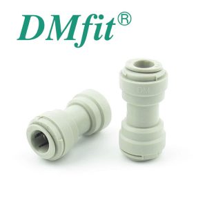 DMI-2H095 : DMfit plastic straight I-coupler for two hoses (flexi pipes) D=9.5mm (3/8″), AUC0606