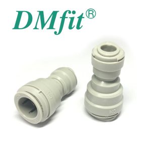 DMI-H127-H080 : DMfit plastic straight I-coupler for two hoses (flexi pipes) : D=12.7mm (1/2″) | D=8.0mm (5/16″), AUC0705