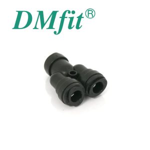 DMY-3H060 : DMfit plastic angle Y-coupler (manifold) for three hoses (flexi pipes) D=6.0mm (1/4″), ATWD0606M