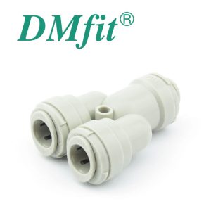 DMY-3H095 : DMfit plastic angle Y-coupler (manifold) for three hoses (flexi pipes) D=9.5mm (3/8″), ATWD0606