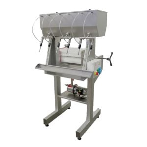 GBFU-6F : Semi-automatic gravity bottle filling machine with the buffer tank and the plate filter | 6 filling heads