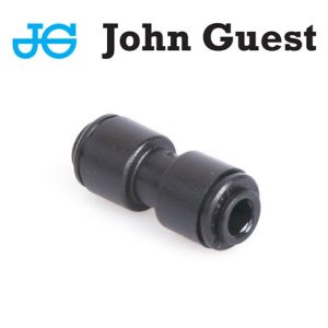 JGI-2H060 : John Guest plastic straight I-coupler for two hoses (flexi pipes) D=6.0mm (1/4″), PM0406E