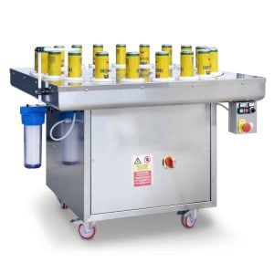 CRM-SA1200 : Semiautomatic rinsing machine for 20 beverage aluminium cans (1200 cph)