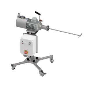 RAT-110VS : Removable stainless steel agitator 1.10 kW for mixing tanks up to 60000 liters / sliding propeller shaft, with speed control and wheeled stand