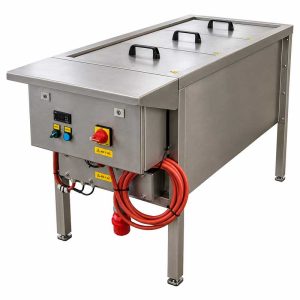 PBA-200MG : Nedsenkingspasteurisator (vannbadbasert pasteurisering) med kapasitet på opptil 150-200 stk flasker eller bokser i timen