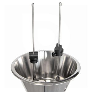 BRB-2S : Stainless steel bottle rinser-blower with two bottle positions on the stand