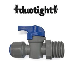 DTV-G12M-H095 : DuoTight plastic valve for hoses (flexi pipes) : BSPP 1/2″ male thread | hose (flexi pipe) D=9.5mm (3/8″), KL07375