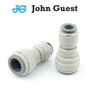 JGI-H127-P095 : John Guest plastic straight I-coupler for hose (flexi pipe) D=12.7mm (1/2″) and hard pipe D=9.5mm (3/8″), SI041216S