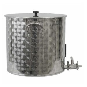 BFPTC-100 : Stainless steel brewing / fermenting pot 100L with TriClamp 1.5″ discharge valve